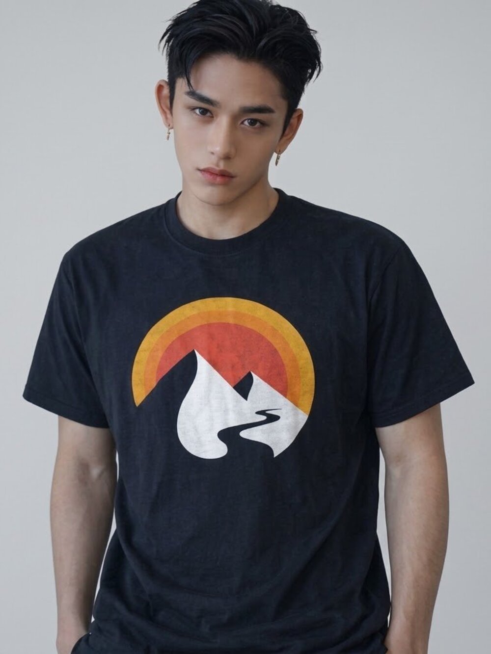 Men’s Retro Novelty Animated Sunset T-shirt - NWOT